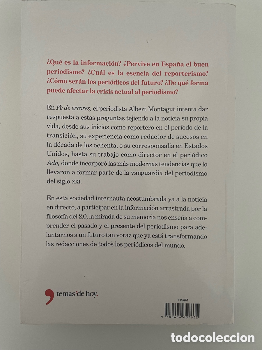 Libros: Fe de Errores. Albert Montagut - Foto 2