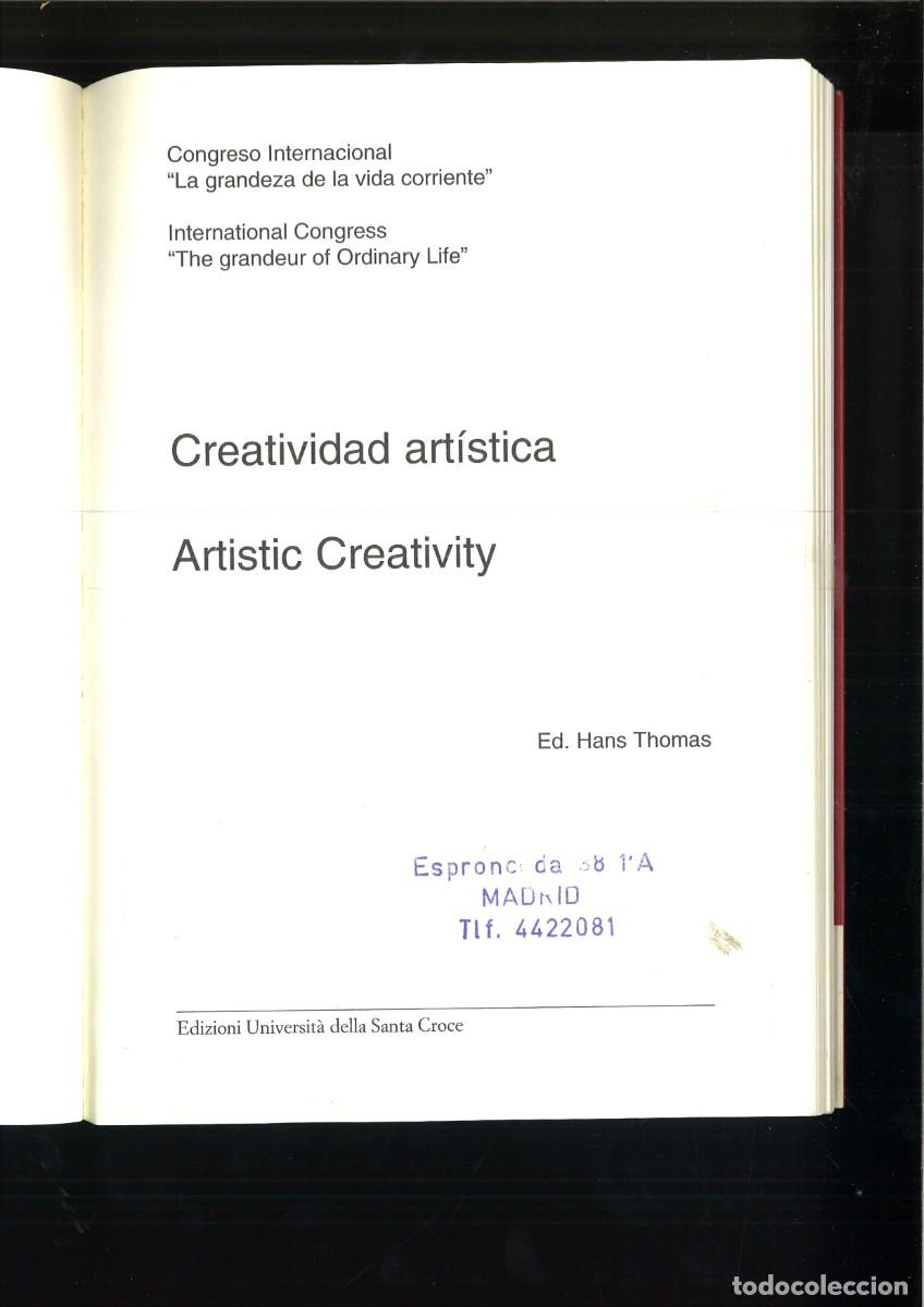 Libros: CREATIVIDAD ARTISTICA.-ARTISTIC CREATIVITY. Hans Thomas (Ed.) - Foto 2