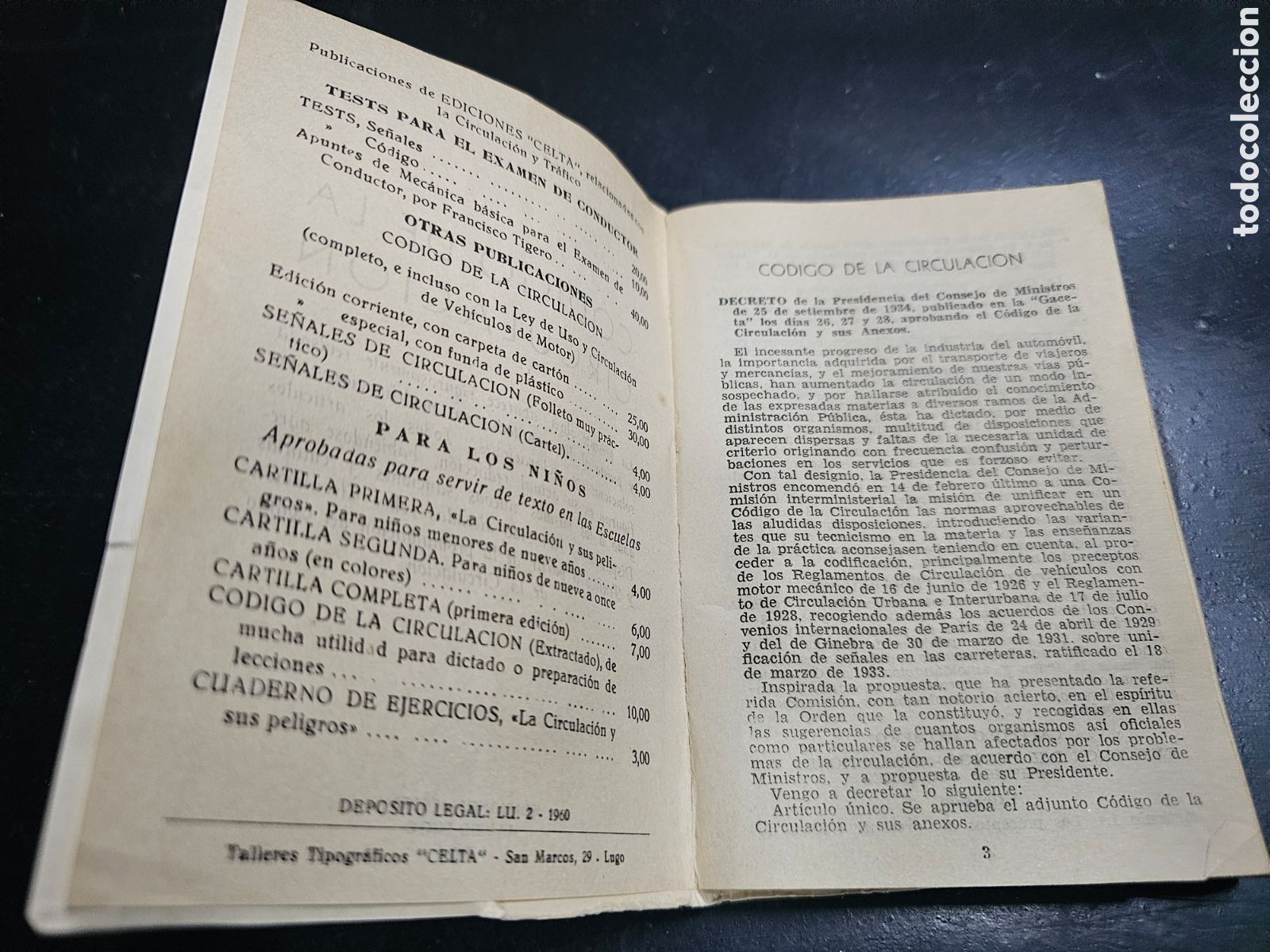 Libros: CODIGO DE LA CIRCULACION. EDICIONES CELTA . MADRID-LUGO 1964 - Foto 2
