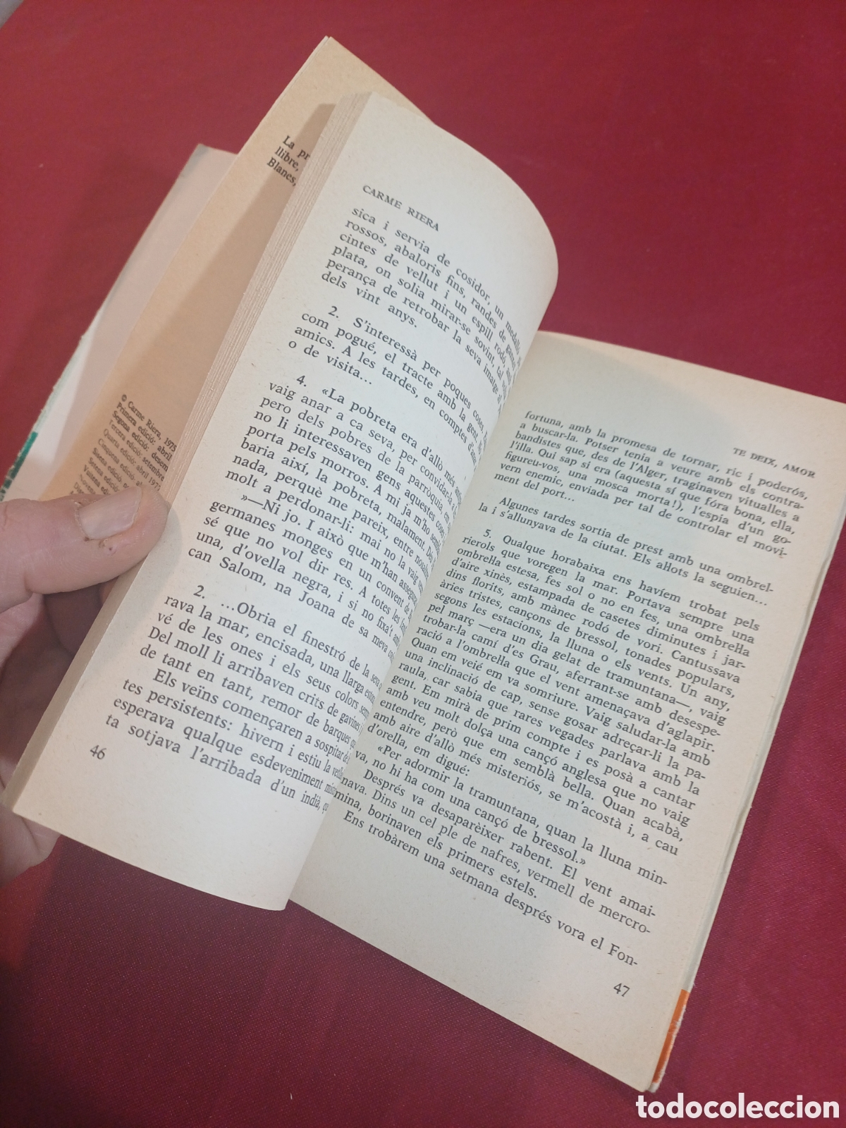 Libros: LIBRO, TE DEIX,AMOR, LA MAR COM A PENYORA, CARME RIERA, 1979 - Foto 7