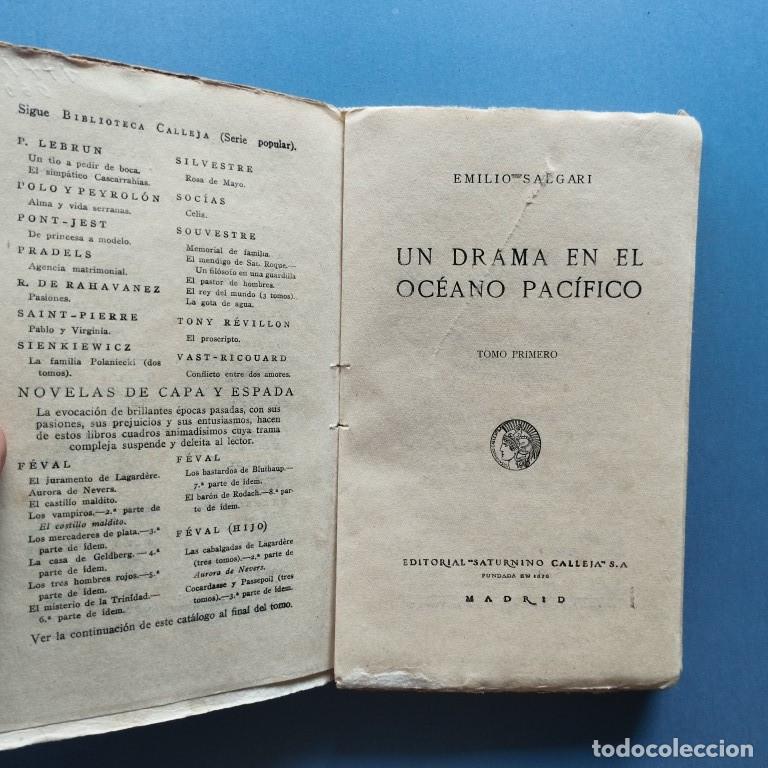 Libros: Un Drama en el Oc&eacute;ano Pac&iacute;fico. Tomo I. - Salgari, Emilio. - Foto 2