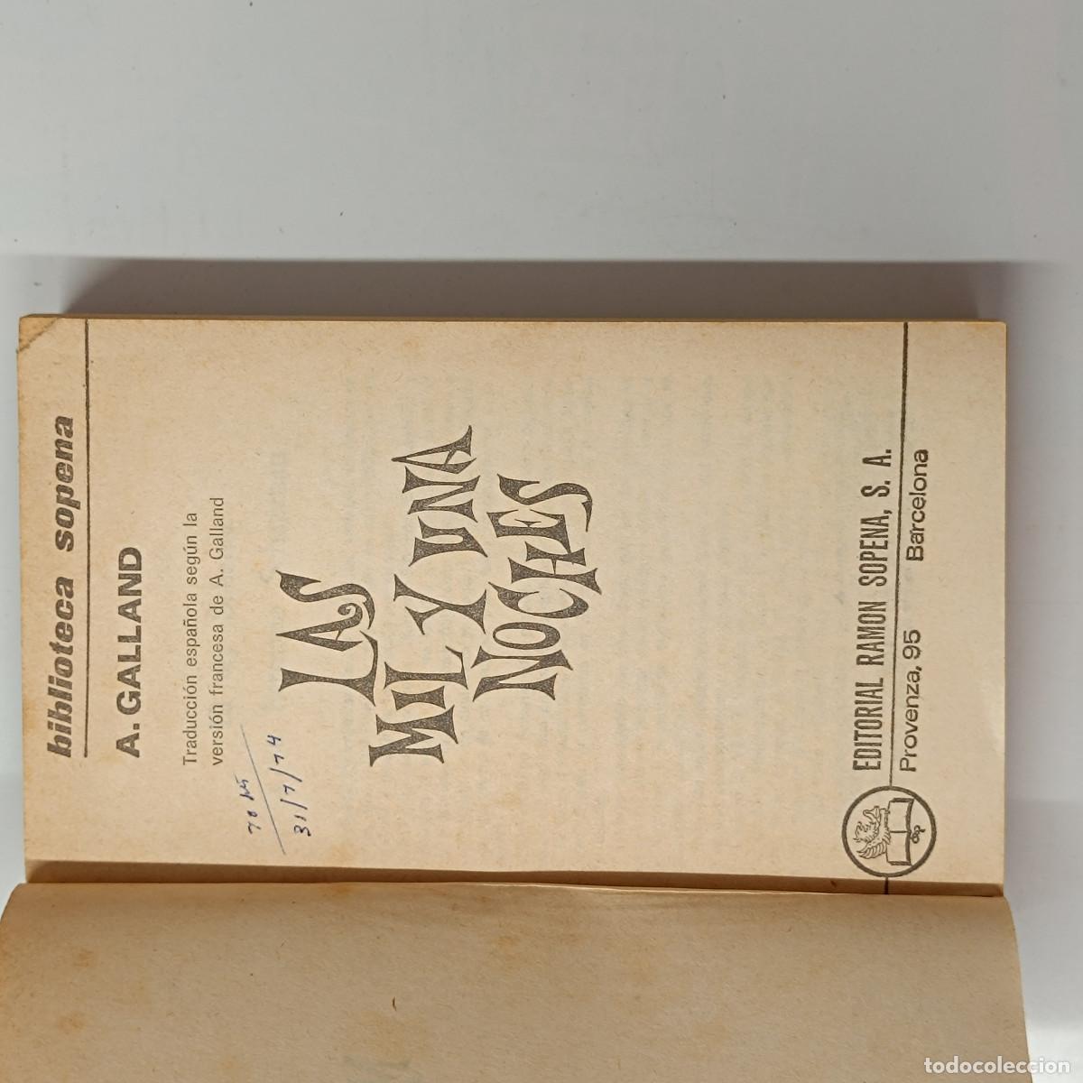 Libros: LIBRO LAS MIL Y UNA NOCHES. A.GALLAND. EDITORIAL RAMON SOPENA - Foto 3