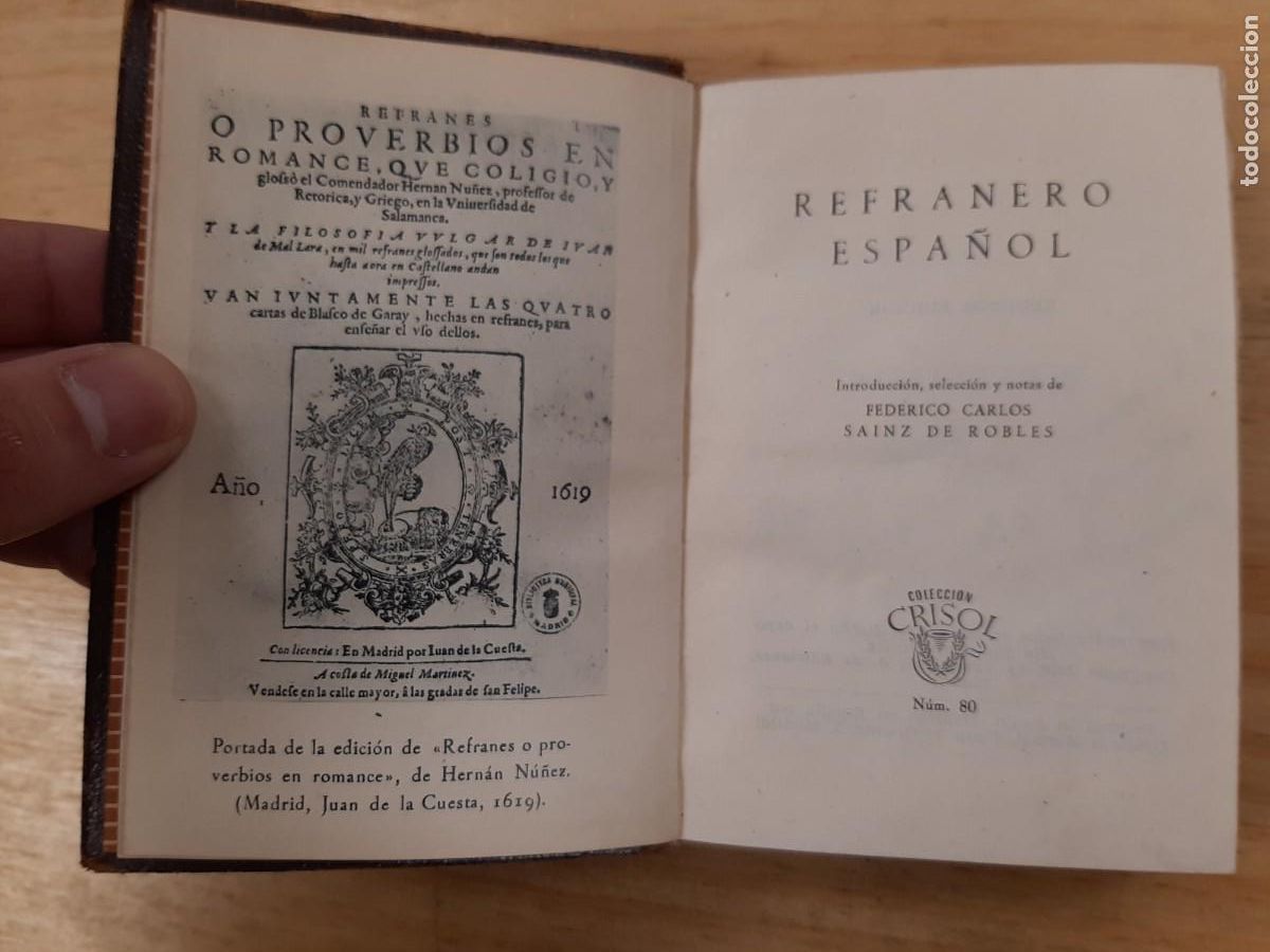 Libros: Refranero espa&ntilde;ol - V.V.A.A. - Colecci&oacute;n Crisol - Aguilar 1950 - Foto 5