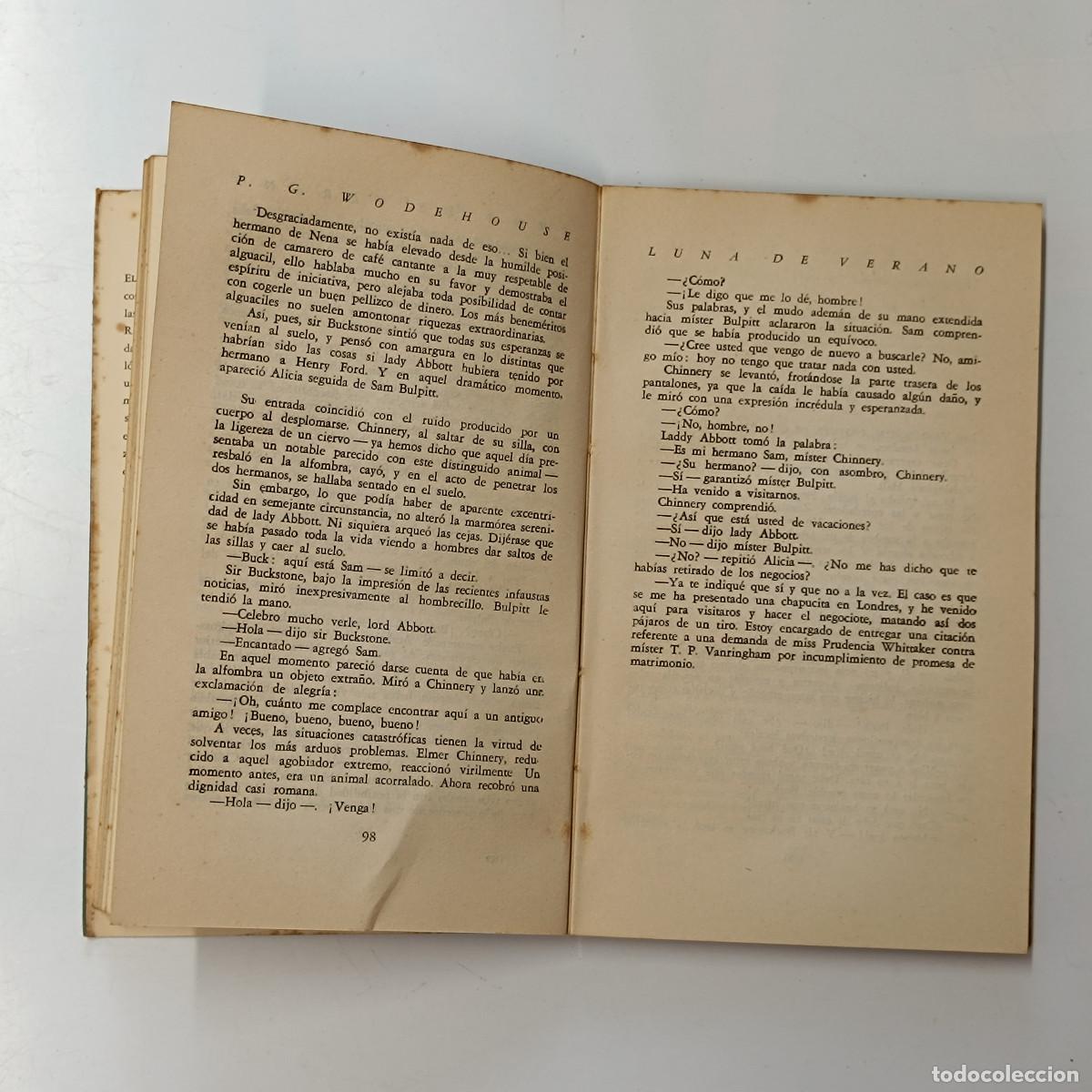 Libros: LIBRO LUNA DE VERANO. P.G.WODEHOUSE. JANES 1952. - Foto 4
