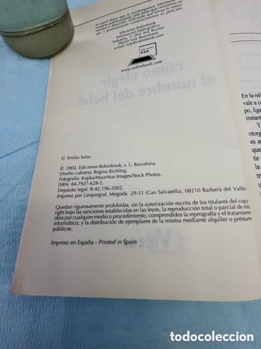 Libros: COMO ELEGIR EL NOMBRE DEL BEB&Eacute; - Emilio Salas - Foto 3