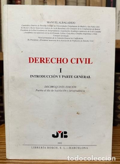 Libros: DERECHO CIVIL. I: Introducci&oacute;n y parte general. - ALBALADEJO, Manuel - Foto 1