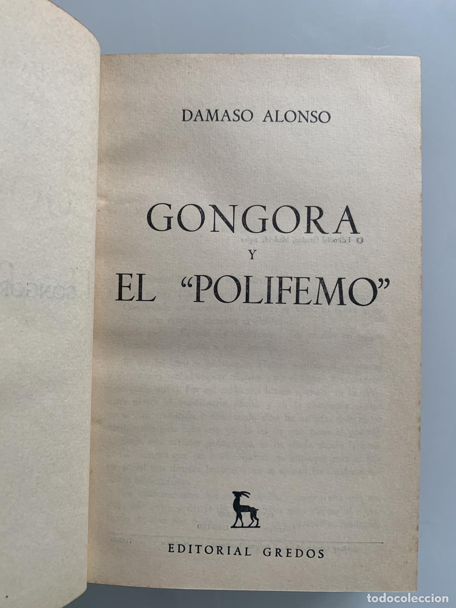 Libros: G&Oacute;NGORA Y EL &rdquo;POLIFEMO&rdquo; - D&aacute;maso Alonso - Foto 2