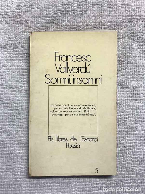 Libros: Somni, insomni - Francesc Vallverd&uacute; - Foto 1