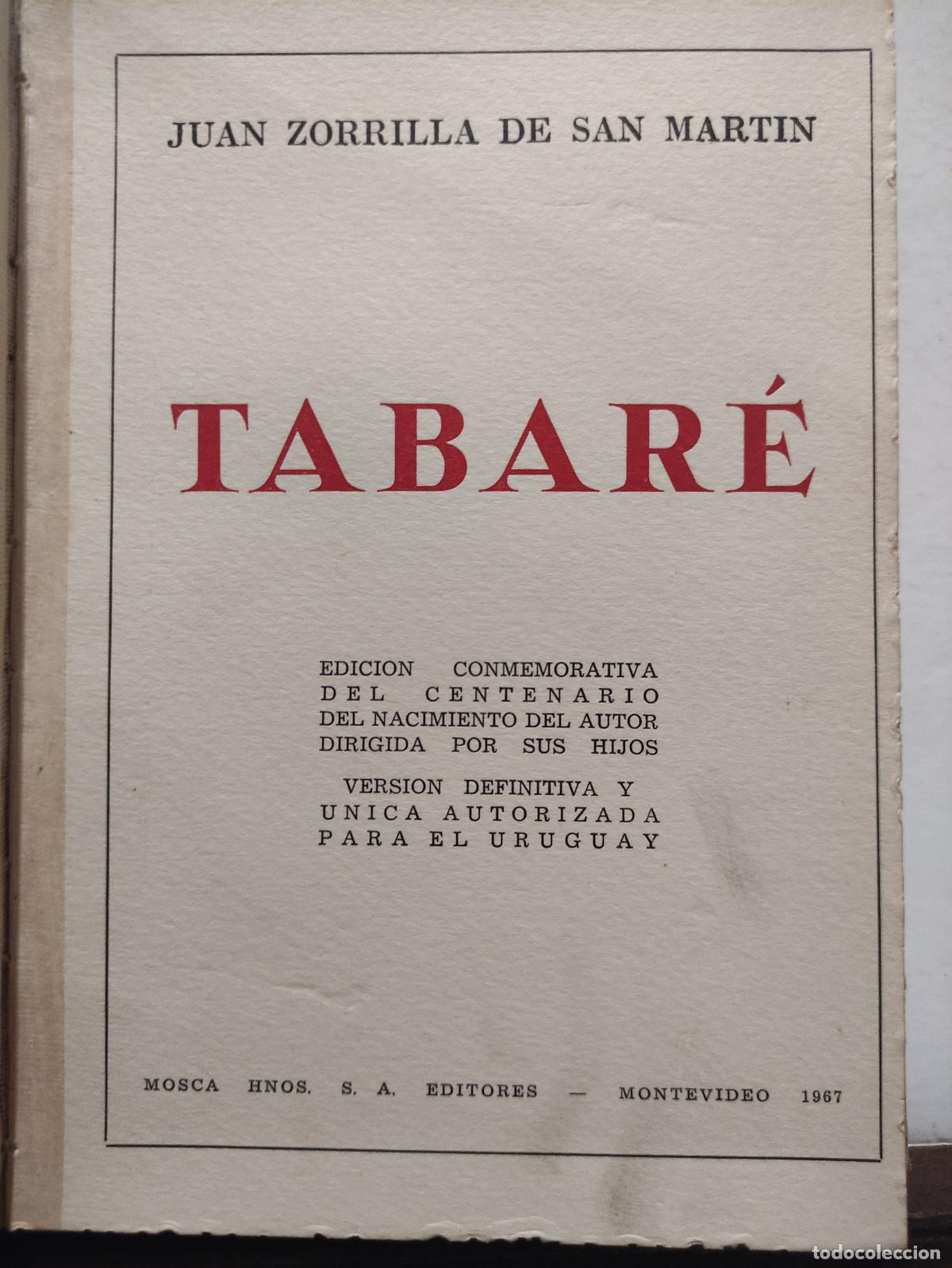 Libros: TABARE - JUAN ZORRILLA DE SAN MARTIN - 1967 - Foto 3