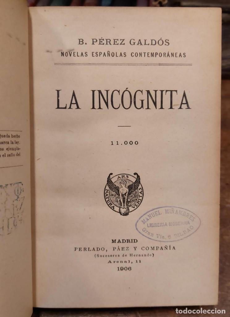 Libros: LA INCOGNITA. - PEREZ GALDOS, Benito - Foto 2