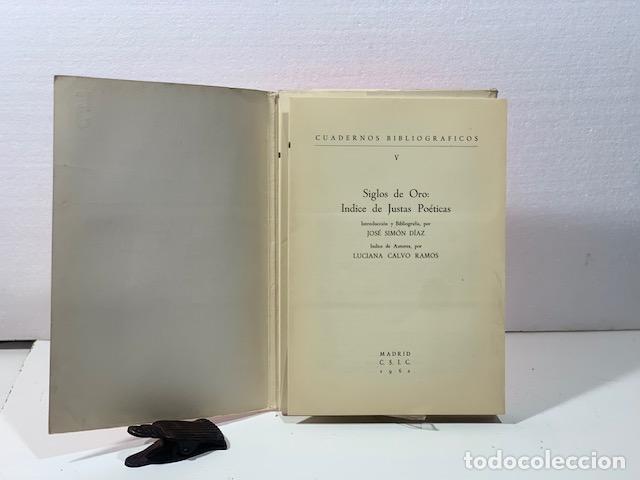 Libros: SIGLO DE ORO: INDICE DE JUSTAS POETICAS - Foto 3