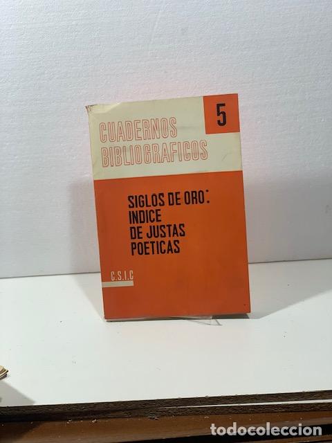 Libros: SIGLO DE ORO: INDICE DE JUSTAS POETICAS - Foto 1