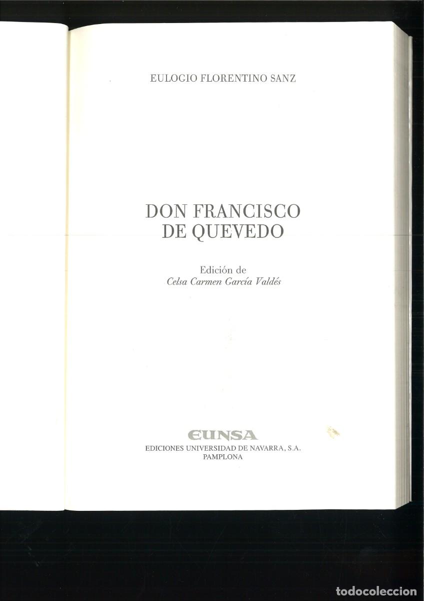 Libros: DON FRANCISCO DE QUEVEDO. Eulogio Florentino Sanz - Foto 2
