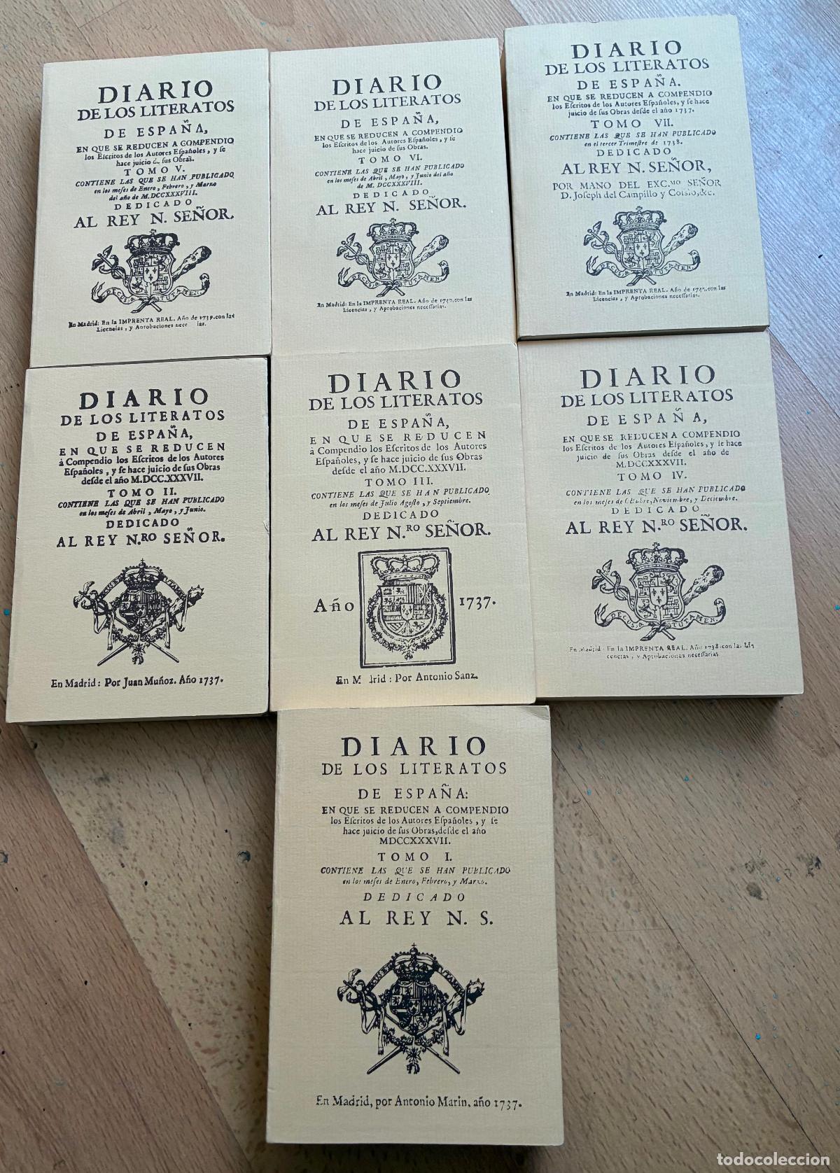Libros: DIARIO DE LOS LITERATOS DE ESPA&Ntilde;A 7 TOMOS, FACSIMIL - Foto 4