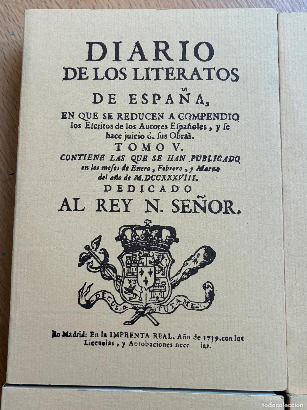 Libros: DIARIO DE LOS LITERATOS DE ESPA&Ntilde;A 7 TOMOS, FACSIMIL - Foto 5