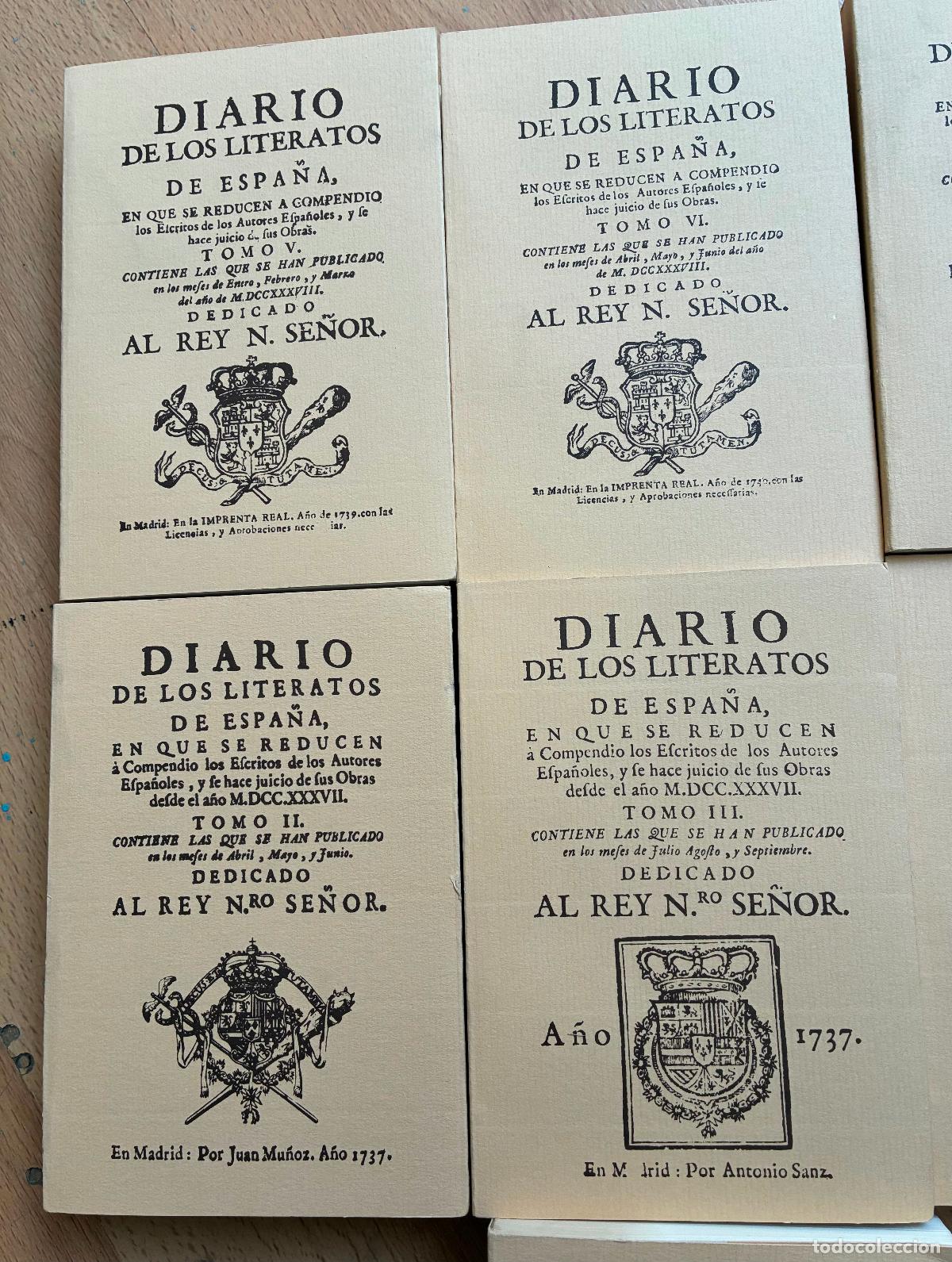 Libros: DIARIO DE LOS LITERATOS DE ESPA&Ntilde;A 7 TOMOS, FACSIMIL - Foto 7