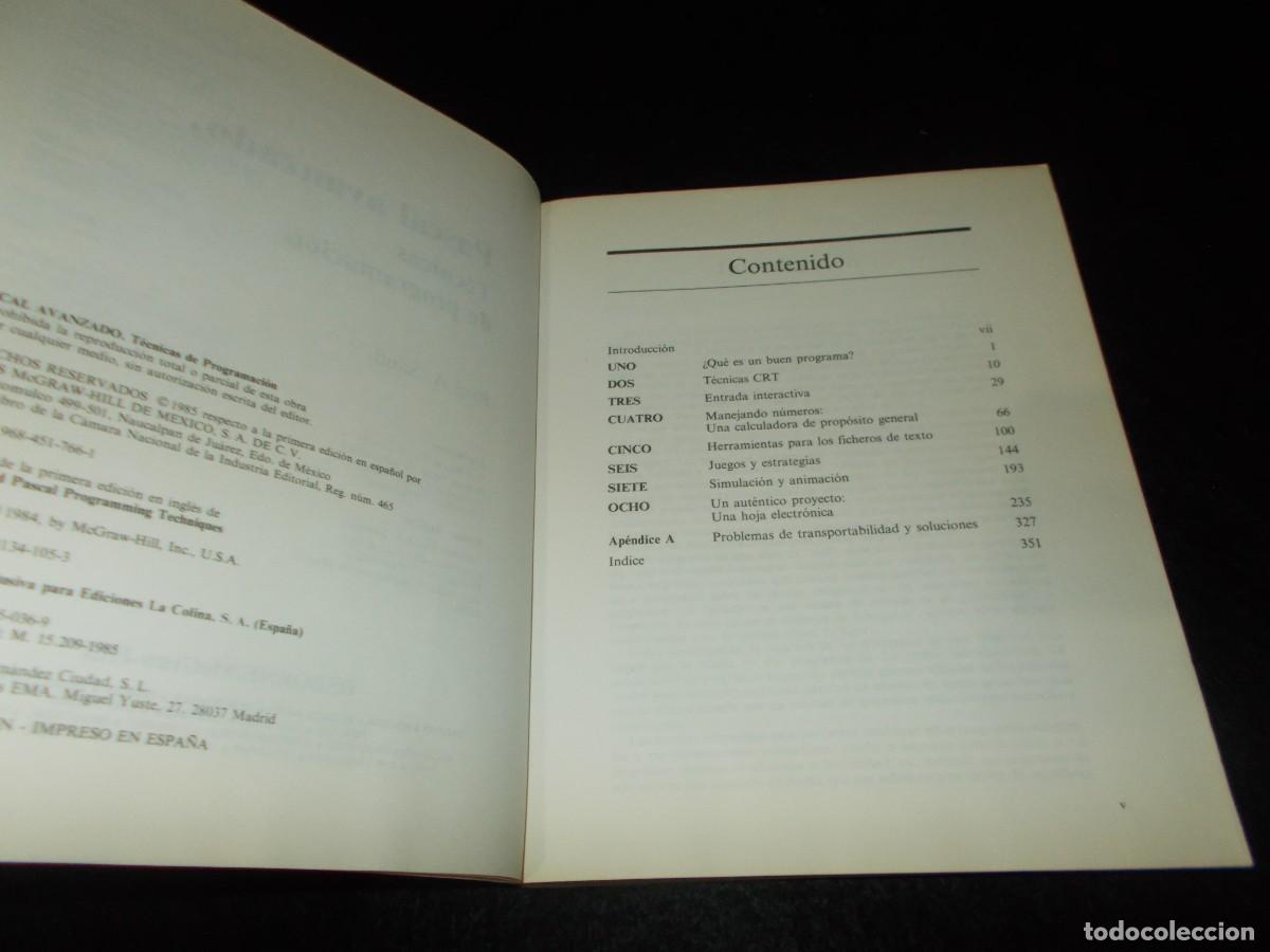 Libros: PASCAL AVANZADO T&Eacute;CNICAS DE PROGRAMACI&Oacute;N. Paul A.Sand. Osborne/McGraw-Hill 1985. Libro - Foto 2