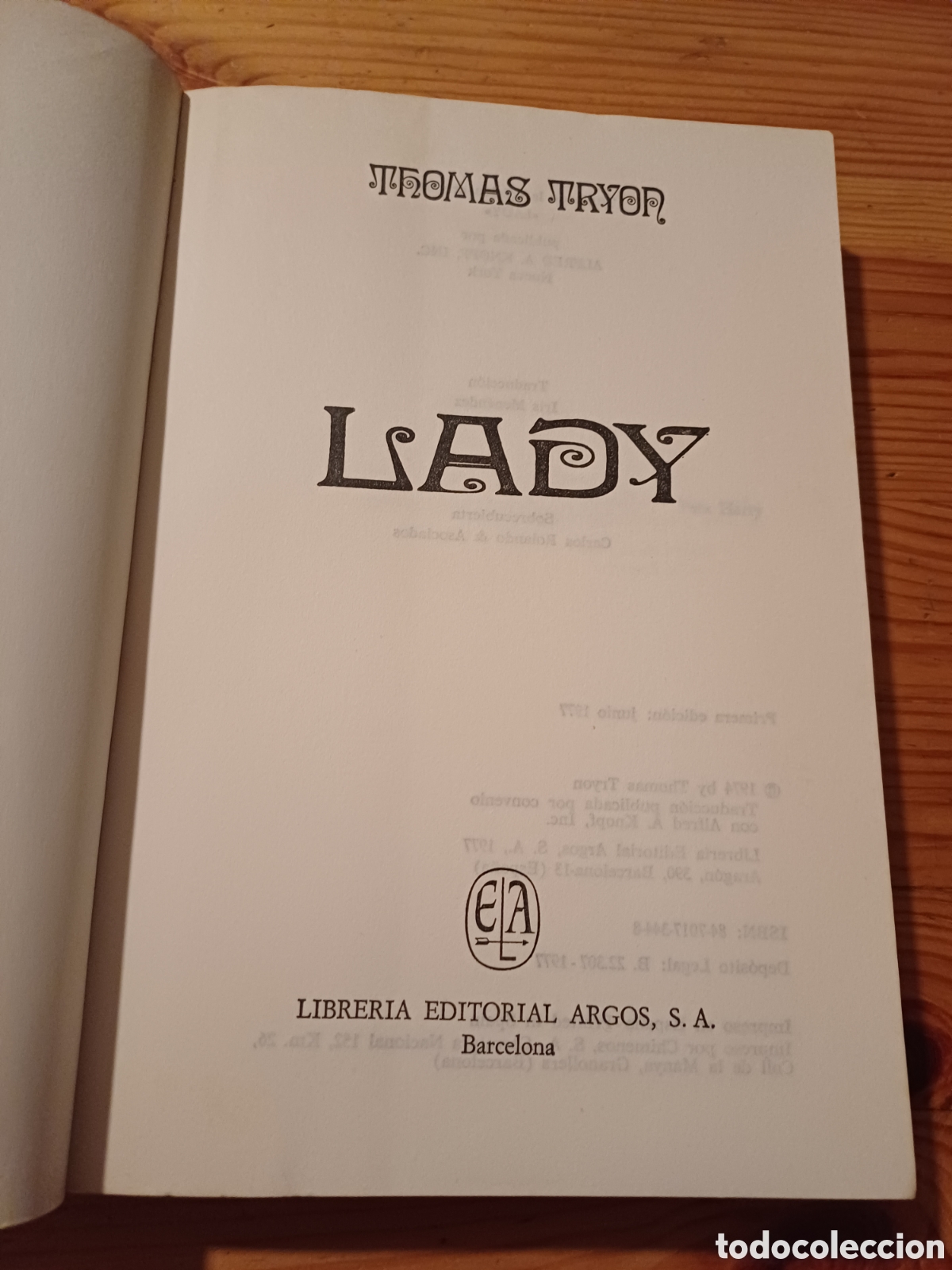 Libros: Lady Thomas Tryon - en castellano Argos Vergara - Foto 2
