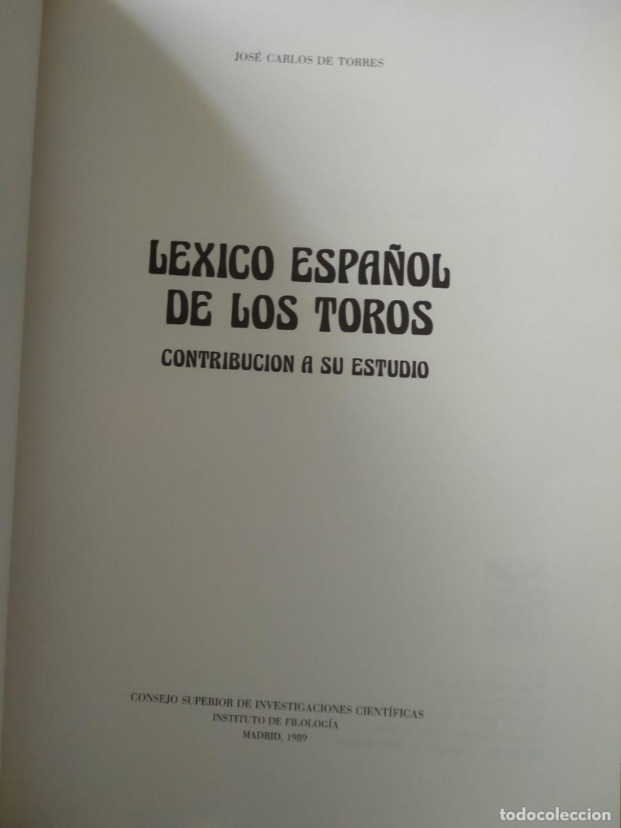 Libros: L&Eacute;XICO ESPA&Ntilde;OL DE LOS TOROS - JOS&Eacute; CARLOS DE TORRES - Foto 3