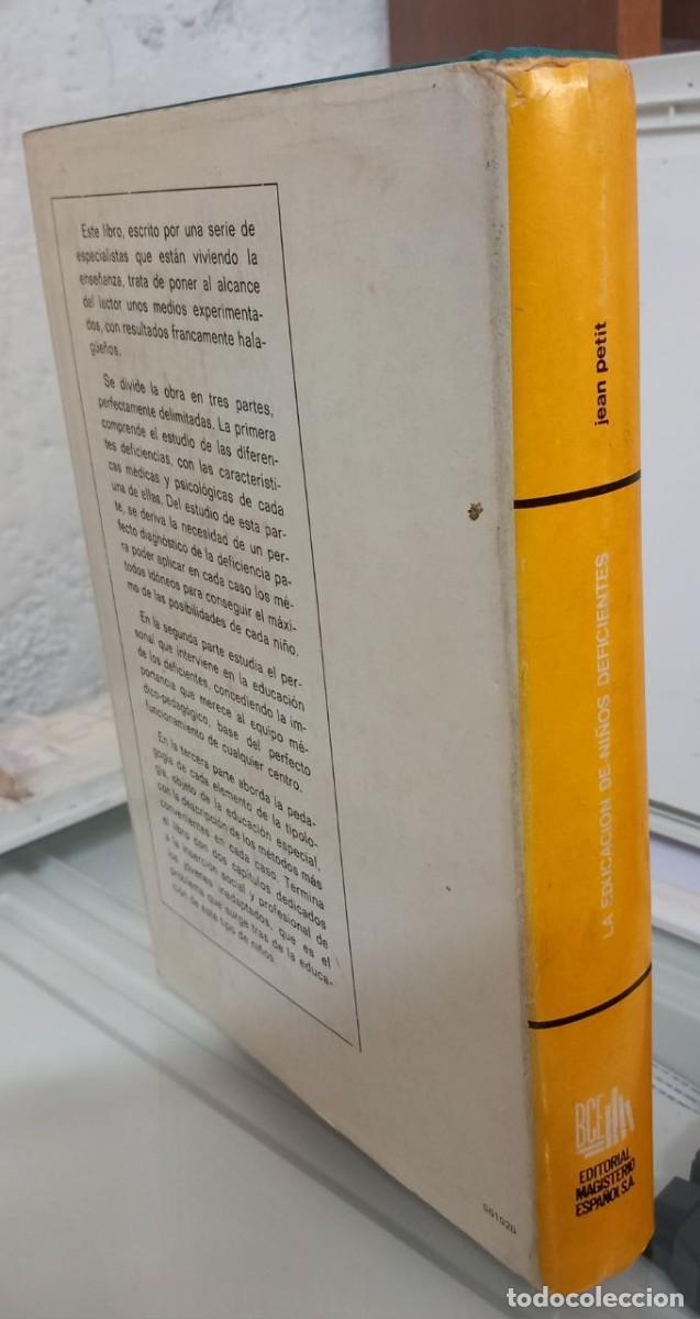 Libros: La educaci&oacute;n de ni&ntilde;os deficientes. - PETIT, Jean: - Foto 2