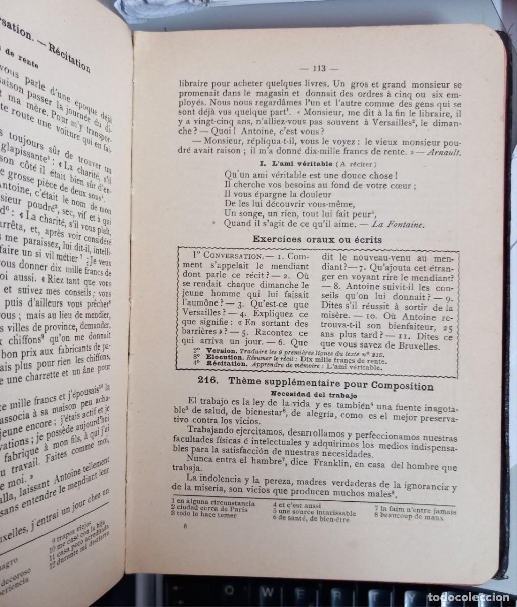 Libros: Lengua francesa. Obra dividida en curso elemental y curso superior. - PERRIER, Alphonse: - Foto 6