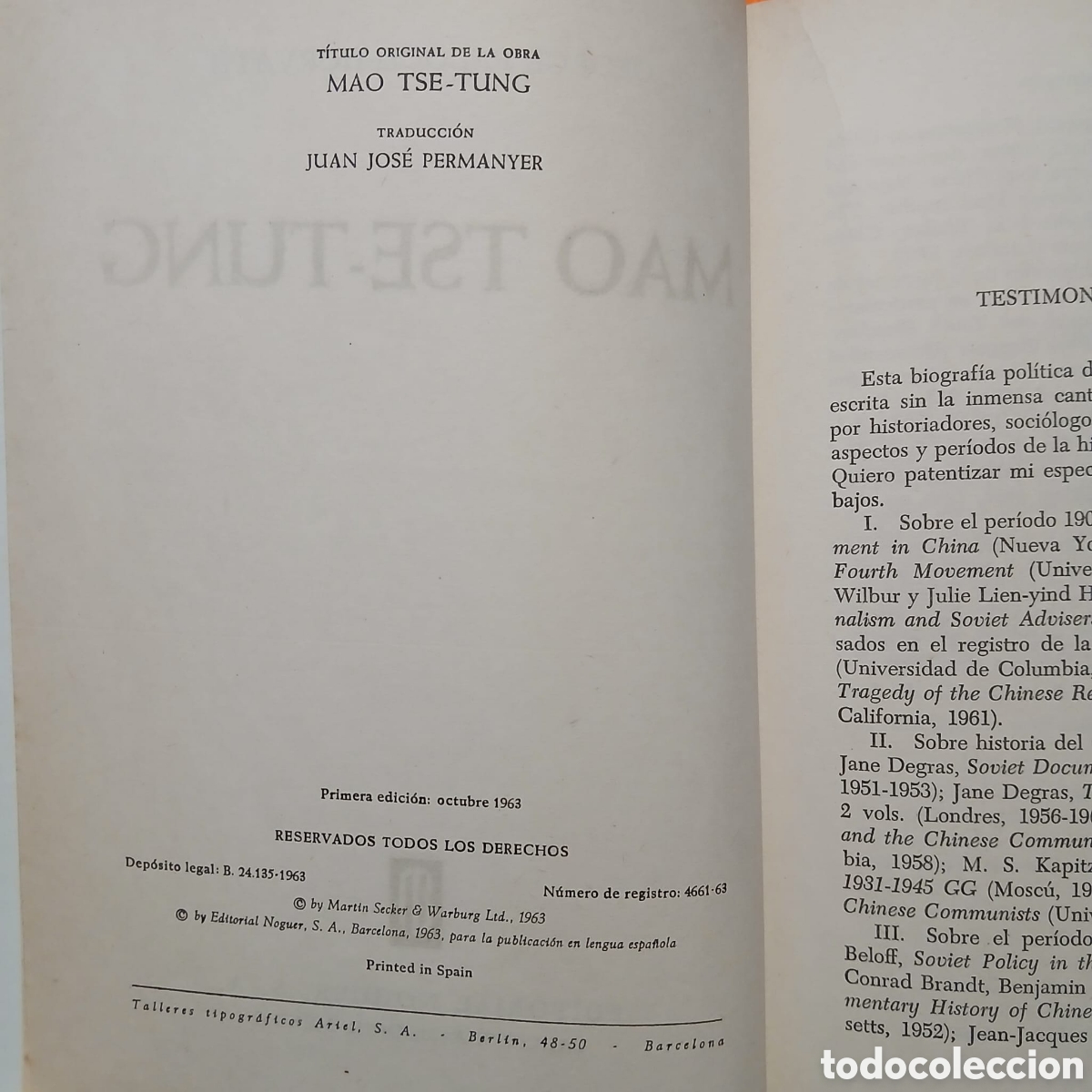 Libros: Mao Tse-tung 1a,ed.1963 - Foto 3