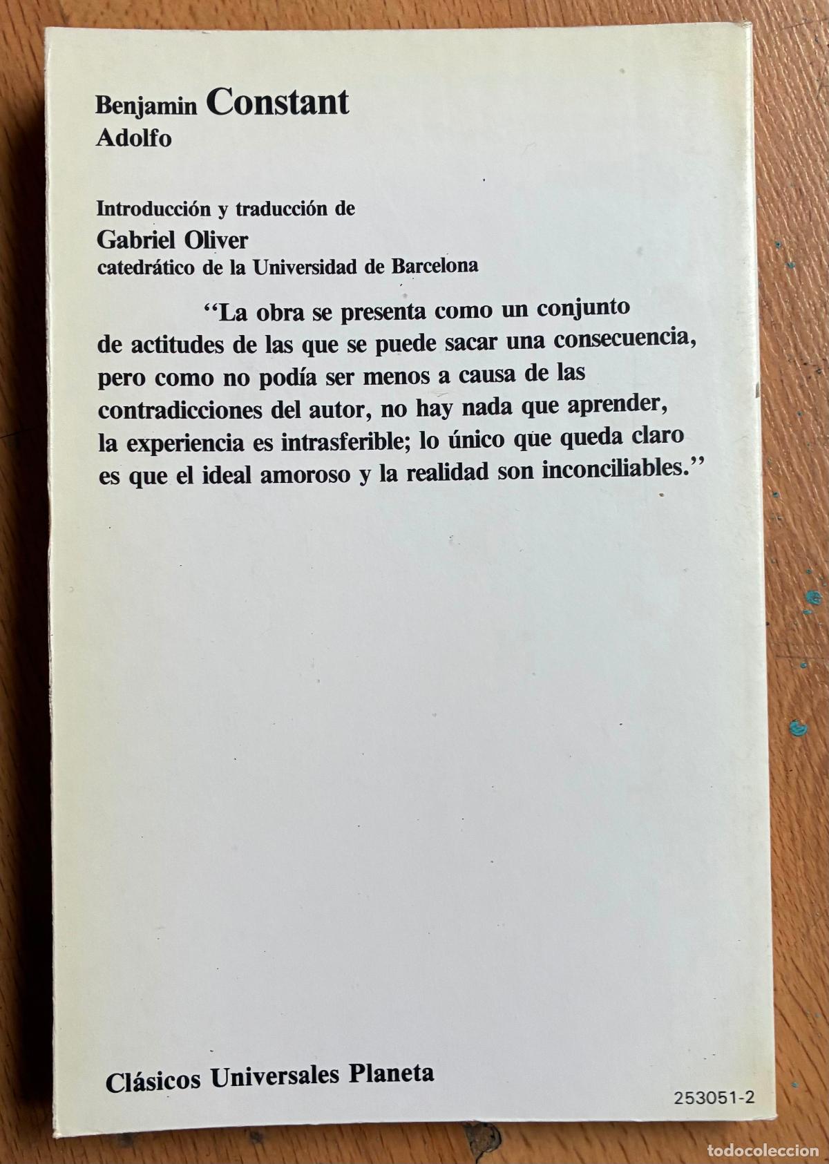 Libros: ADOLFO, Benjamin Constant, Planeta - Foto 2