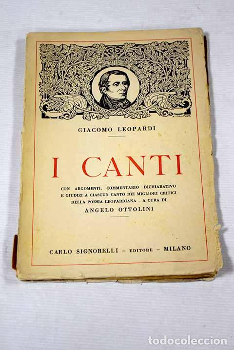 Libros: I canti: Leopardi, Giacomo.- Leopardi, Giacomo - Foto 1