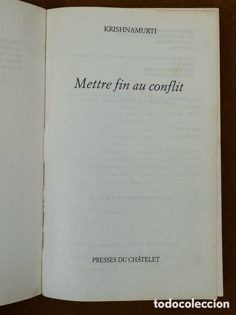 Libros: KRISHNAMURTI ,METTRE FIN AU CONFLIT - Foto 4