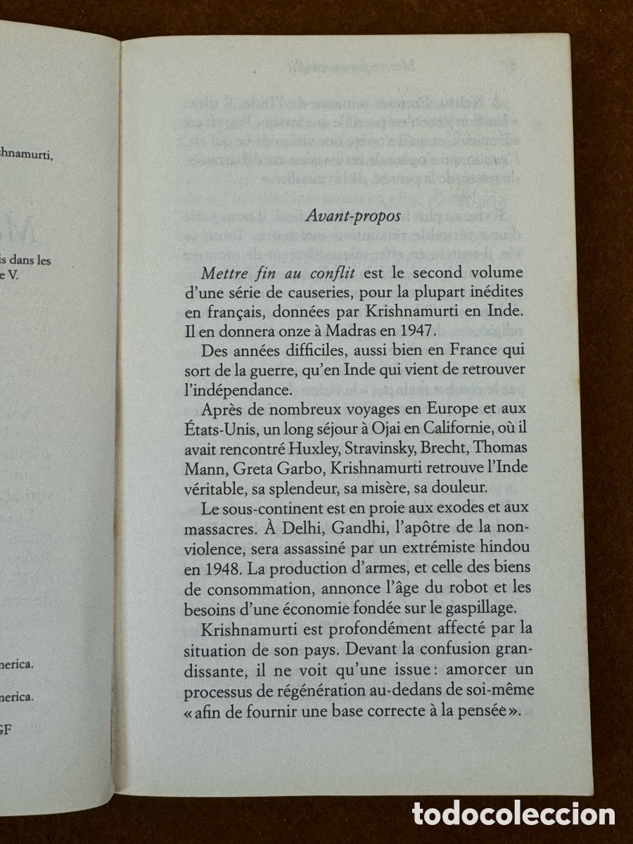 Libros: KRISHNAMURTI ,METTRE FIN AU CONFLIT - Foto 5