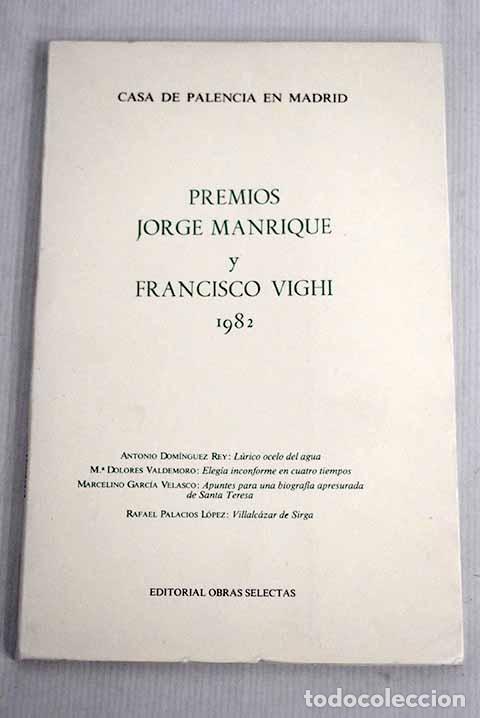 Libros: Premios Jorge Manrique y Francisco Vighi, 1982 - Foto 1