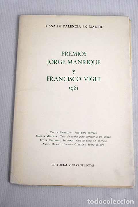 Libros: Premios Jorge Manrique y Francisco Vighi, 1981 - Foto 1