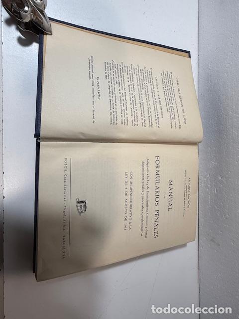 Libros: MANUAL DE FORMULARIOS PENALES ARTURO MAJADA 1949 - Foto 2