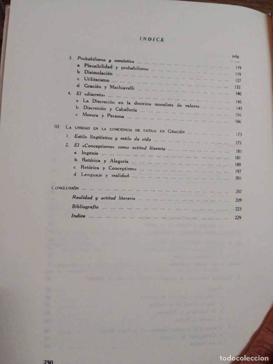 Libros: BALTASAR GRACIAN - ESTILO Y DOCTRINA - Klaus Heger - Foto 3