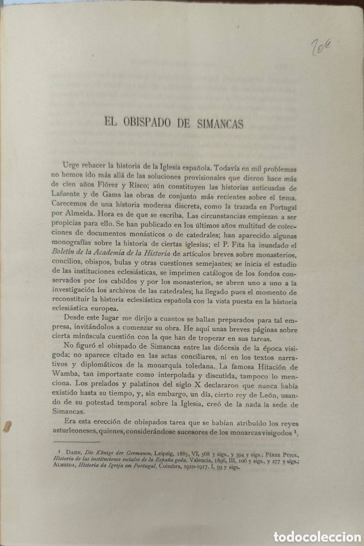Libros: EL OBISPADO DE SIMANCAS. 1&ordf; Edici&oacute;n. A&ntilde;o 1925 - SANCHEZ ALBORNOZ,Claudio - Foto 2
