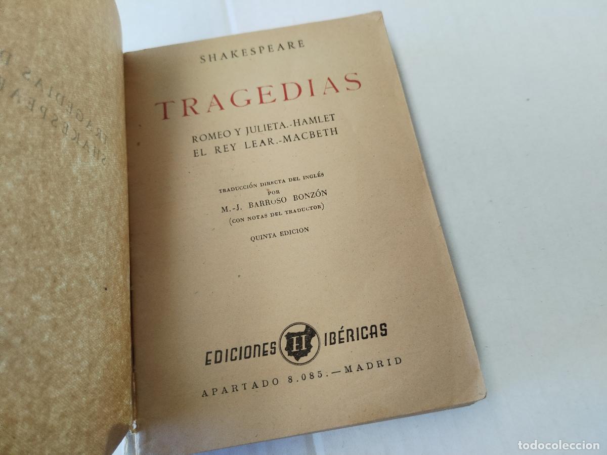 Libros: shakespeare, tragedias, romeo y julieta, hamlet, el rey lear, macbeth - c155 - Foto 4