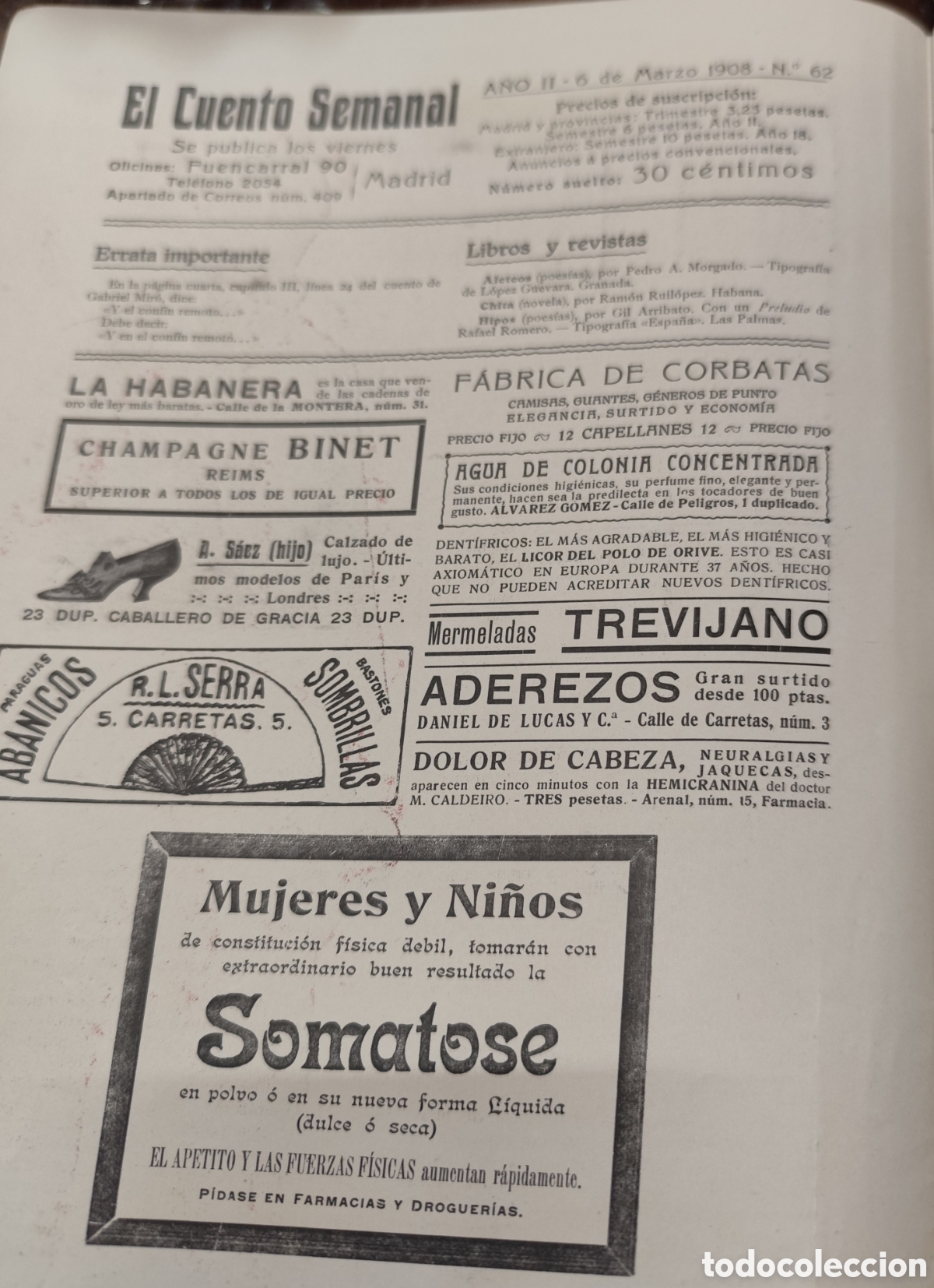 Libros: NOMADA. 1&ordf; Edici&oacute;n. A&ntilde;o 1908 - MIRO,Gabriel - Foto 2
