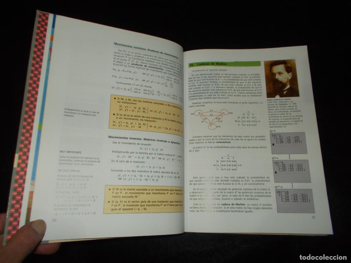 Libros: ALGORITMO MATEM&Aacute;TICAS 2 Bachillerato 2&ordm;. SM 2005. Libro Escolar - Foto 2