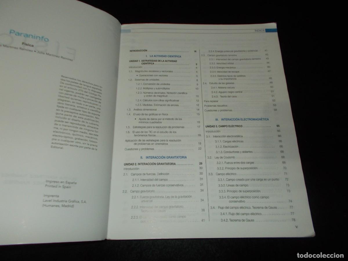 Libros: F&Iacute;SICA Bachillerato. Paraninfo 2016. Libro escolar - Foto 2