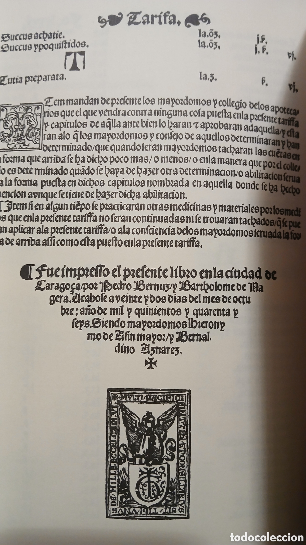 Libros: Concordia Aromatariorum Civitatis Cesarauguste 1546, facsimil - Foto 5