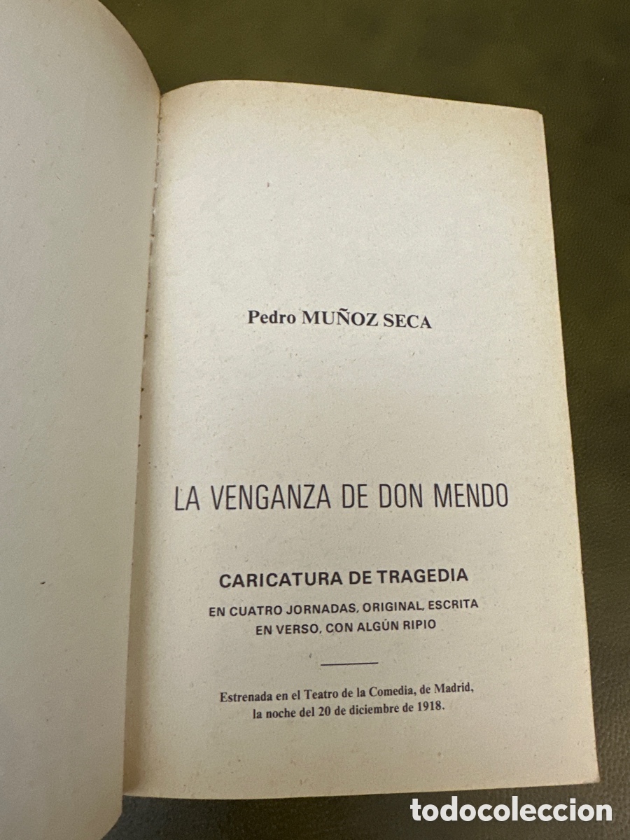 Libros: LA VENGANZA DE DON MENDO. PEDRO MU&Ntilde;OZ SECA - Foto 3