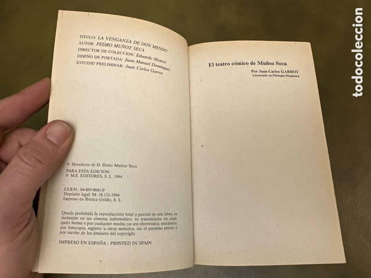 Libros: LA VENGANZA DE DON MENDO. PEDRO MU&Ntilde;OZ SECA - Foto 4