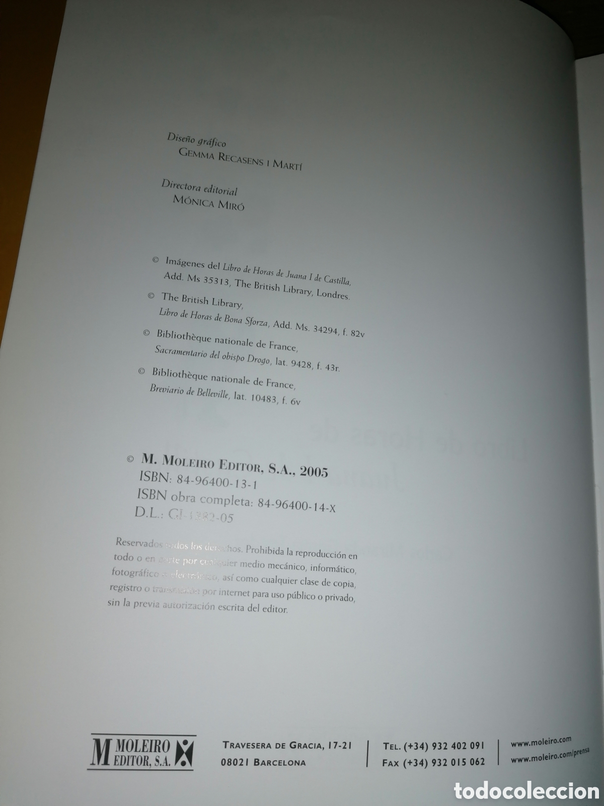 Libros: Libro de Horas de Juana I de Castilla - M. Moleiro - Foto 5