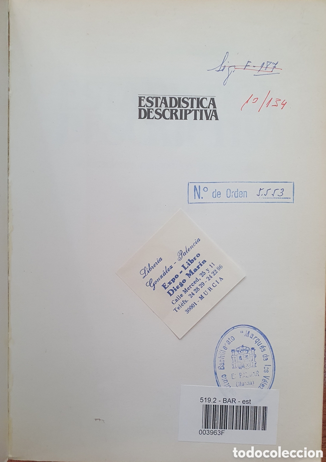 Libros: Estad&iacute;stica Descriptiva - Joan Bar&oacute; Llin&aacute;s - Foto 3