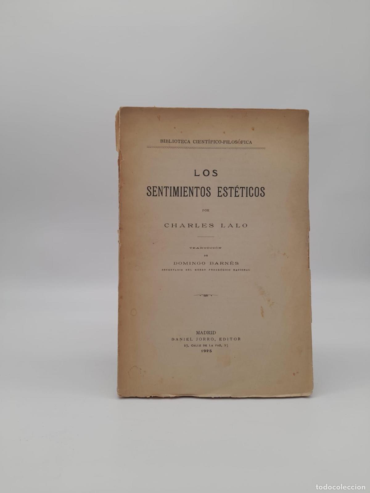 Libros: LALO, Charles. - Los sentimientos est&eacute;ticos. - Foto 1