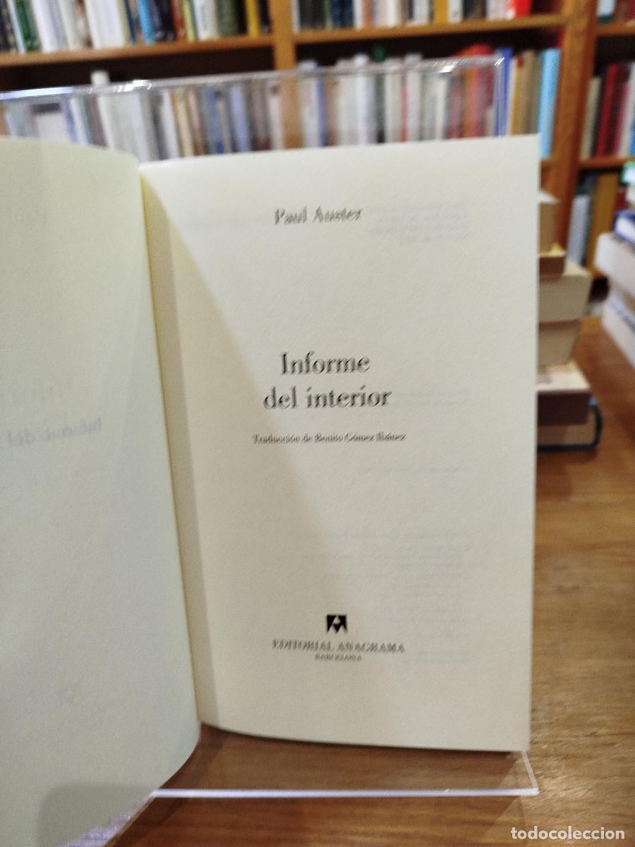 Libros: Informe del interior - Auster, Paul (1947-) - Foto 3