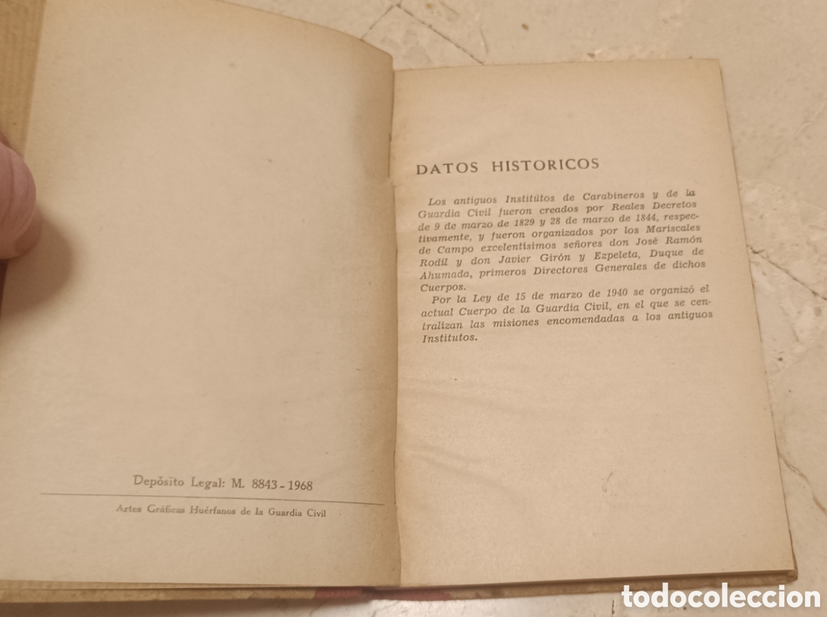 Libros: Reglamento de la Guardia Civil 1968 - Foto 3