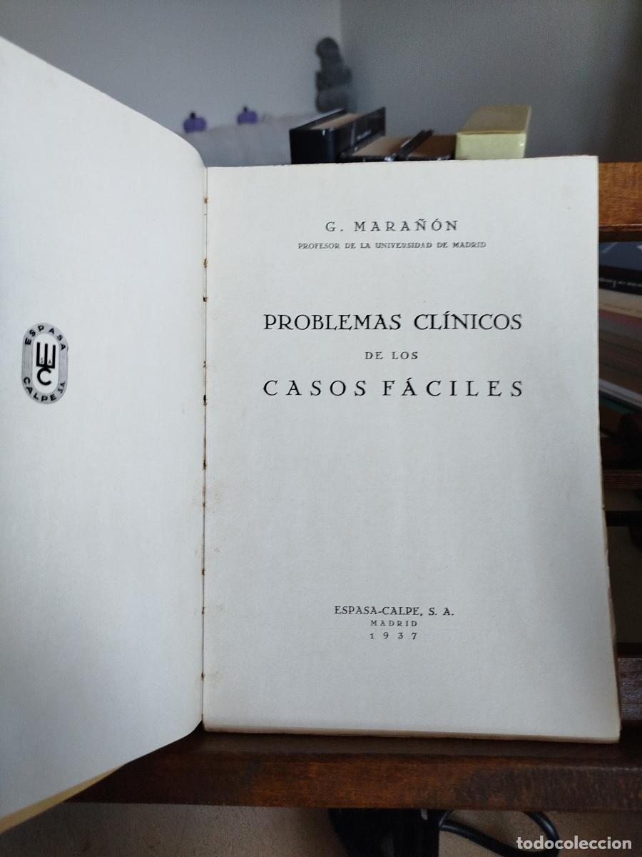 Libros: Problemas cl&iacute;nicos de los casos f&aacute;ciles - Mara&ntilde;&oacute;n, Gregorio (1887-1960) - Foto 3