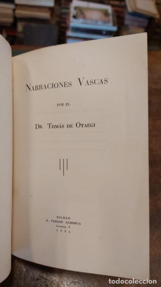 Libros: NARRACIONES VASCAS. - OTAEGI, Tom&aacute;s. - Foto 2