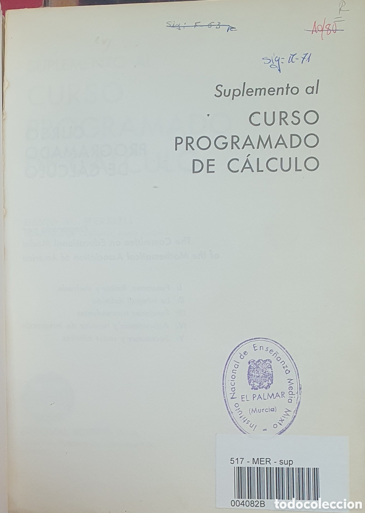 Libros: Suplemento al Curso Programado de C&aacute;lculo - David M. Merriell - Foto 3
